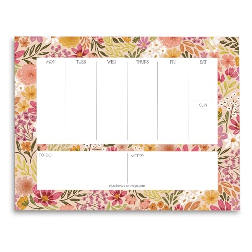 Elyse Breanne Design, 50 Seiten, bunt bedruckte Blätter, 21,6 x 27,9 cm, abreißbarer Notizblock, ewiger Kalender, To-Do-Liste, Aufgabendiagramm, Wochenplaner, Primrose Petals Elyse Breanne Design, 50 Seiten, bunt bedruckte Blätter, 21,6 x 27,9 cm, abreißbarer Notizblock, ewiger Kalender, To-Do-Liste, Aufgabendiagramm, Wochenplaner, Primrose Petals von Elyse Breanne Design