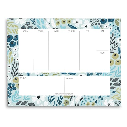 Elyse Breanne Design, 50 Seiten, bunt bedruckte Blätter, 21,6 x 27,9 cm, abreißbarer Notizblock, ewiger Kalender, To-Do-Liste, Aufgabendiagramm, Wochenplaner, Wasserfall-Blumenmuster Elyse Breanne Design, 50 Seiten, bunt bedruckte Blätter, 21,6 x 27,9 cm, abreißbarer Notizblock, ewiger Kalender, To-Do-Liste, Aufgabendiagramm, Wochenplaner, Wasserfall-Blumenmuster von Elyse Breanne Design