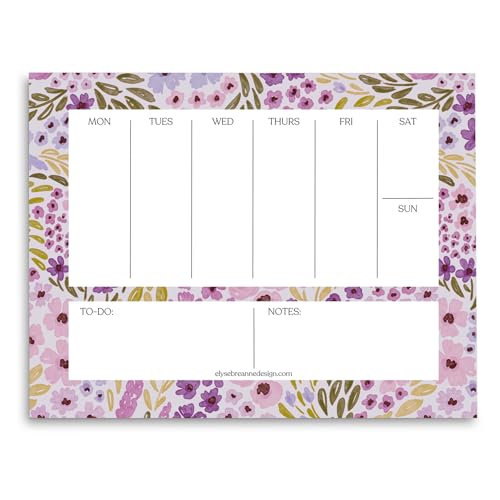 Elyse Breanne Design, 50 Seiten, bunt bedruckte Blätter, 21,6 x 27,9 cm, abreißbarer Notizblock, ewiger Kalender, To-Do-Liste, Aufgabendiagramm, Wochenplaner, fliederfarbenes Blumenmuster Elyse Breanne Design, 50 Seiten, bunt bedruckte Blätter, 21,6 x 27,9 cm, abreißbarer Notizblock, ewiger Kalender, To-Do-Liste, Aufgabendiagramm, Wochenplaner, fliederfarbenes Blumenmuster von Elyse Breanne Design