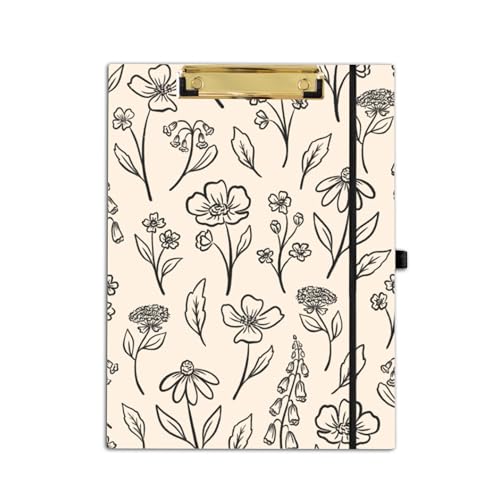 Elyse Breanne Design, Clipfolio, Portfolio und Klemmbrett, inklusive 40 linierten Blättern, Notizblock, integrierte Taschenmappen, um organisiert und professionell zu halten, elfenbeinfarbenes Elyse Breanne Design, Clipfolio, Portfolio und Klemmbrett, inklusive 40 linierten Blättern, Notizblock, integrierte Taschenmappen, um organisiert und professionell zu halten, elfenbeinfarbenes von Elyse Breanne Design