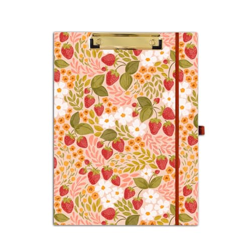 Elyse Breanne Design, Clipfolio, Portfolio und Klemmbrett, inklusive 40 linierten Blättern, Rechtsblock, integrierte Taschenmappen, um organisiert und professionell zu halten, Erdbeer-Aufnäher Elyse Breanne Design, Clipfolio, Portfolio und Klemmbrett, inklusive 40 linierten Blättern, Rechtsblock, integrierte Taschenmappen, um organisiert und professionell zu halten, Erdbeer-Aufnäher von Elyse Breanne Design