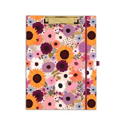 Elyse Breanne Design, Clipfolio, Portfolio und Klemmbrett, inklusive 40 linierten Blättern, Rechtsblock, integrierte Taschenmappen, um organisiert und professionell zu halten, Regenbogengarten Elyse Breanne Design, Clipfolio, Portfolio und Klemmbrett, inklusive 40 linierten Blättern, Rechtsblock, integrierte Taschenmappen, um organisiert und professionell zu halten, Regenbogengarten von Elyse Breanne Design
