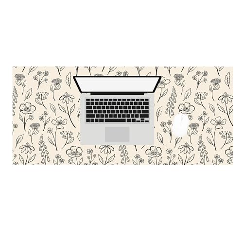 Elyse Breanne Design, Schreibtischunterlage für Computer, Tastatur, Maus, Desktop-Schutz, rutschfeste Gummi-Rückseite, 39,4 x 88,9 cm, groß, elfenbeinfarben, gepresstes Blumenmuster Elyse Breanne Design, Schreibtischunterlage für Computer, Tastatur, Maus, Desktop-Schutz, rutschfeste Gummi-Rückseite, 39,4 x 88,9 cm, groß, elfenbeinfarben, gepresstes Blumenmuster von Elyse Breanne Design