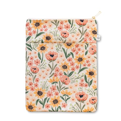 Elyse Breanne Design, Tablet-Hülle, 9-11 Zoll (22,9 - 27,9 cm), Tragetasche, Reißverschluss oben, Vordertasche, Sonnenmohnblumen von Elyse Breanne Design
