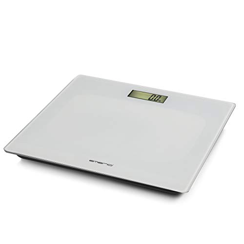 Digitale Personenwaage von Emerio mit präzisen Sensoren, Step-On-Technik, inkl. 2x AAA Batterien, LC-Display, Einheiten in kg/lb/st, bis max. 180kg, Ultraschlank, Auto Off, Glas Weiß, 28x28x2cm Digitale Personenwaage von Emerio mit präzisen Sensoren, Step-On-Technik, inkl. 2x AAA Batterien, LC-Display, Einheiten in kg/lb/st, bis max. 180kg, Ultraschlank, Auto Off, Glas Weiß, 28x28x2cm von Emerio