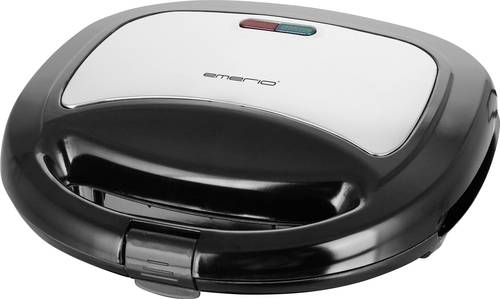 EMERIO ST-120889 Sandwich-Toaster Antihaftbeschichtung, Kontrollleuchte, BPA-frei, klappbar Schwarz von Emerio