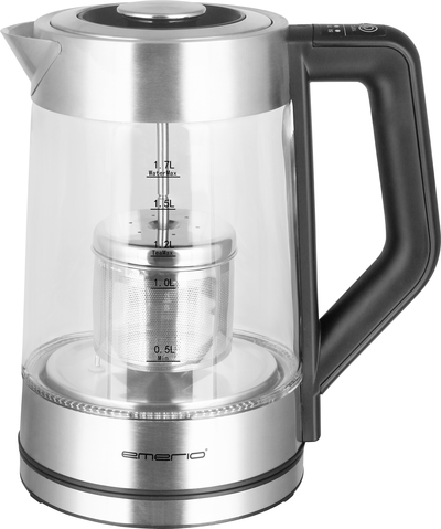 Emerio Wasserkocher, 1.7L, Glaskörper, Edelstahlfilter (WK-122730) von Emerio