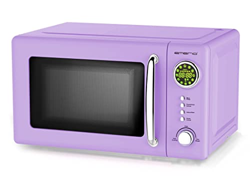 Lila/Purple/Violett 700 Watt Mikrowelle 20 Liter Garraum Drehteller Retro Design Emerio MW-112141.4 Mikrowellen-Gerät von Emerio