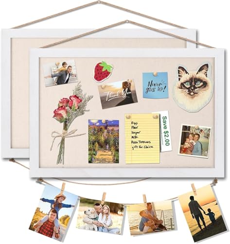 Emfogoo Pinnwand mit Leinen, 2 Stück 30 x 40 CM Pinnwand Kork mit 16 Clips, Vision Board Pinwand Korktafel mit Holzrahmen für Küche Büro Schule Heim Kinderzimmer Wand Dekoration Aufhängen Emfogoo Pinnwand mit Leinen, 2 Stück 30 x 40 CM Pinnwand Kork mit 16 Clips, Vision Board Pinwand Korktafel mit Holzrahmen für Küche Büro Schule Heim Kinderzimmer Wand Dekoration Aufhängen von Emfogoo