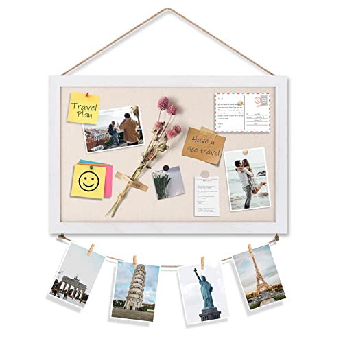 Emfogoo Pinnwand mit Leinen, 30 x 40 CM Pinnwand Kork, 1 Stück Vision Board mit Holzrahmen für Küche Büro Schule Heim Kinderzimmer Wand Dekoration Aufhängen, Pinwand Korktafel mit 8 Clips Emfogoo Pinnwand mit Leinen, 30 x 40 CM Pinnwand Kork, 1 Stück Vision Board mit Holzrahmen für Küche Büro Schule Heim Kinderzimmer Wand Dekoration Aufhängen, Pinwand Korktafel mit 8 Clips von Emfogoo