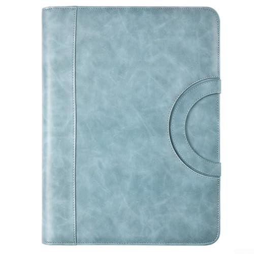 Dokumentenmappe für A4, Leder, mit praktischem Handyhalter, wasserdicht, perfekt für den geschäftlichen Gebrauch (blau) von Emiif