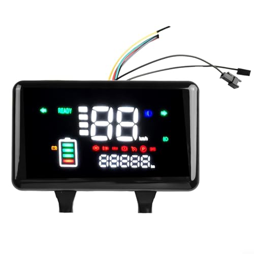 Ebike Digitales Messgerät mit LCD-Display, Motordrehzahlmessung für 48V 72V Elektrofahrräder und Roller (mit Windschutzscheibe) von Emiif