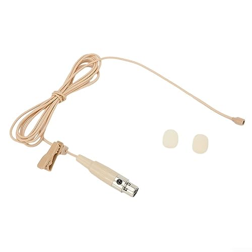 Emiif Lavalier Mikrofon Omnidirektionales Ansteckmikrofon mit Mikrofonabdeckung 3-polig 4-Pin XLR für Shure Wireless Beige C von Emiif