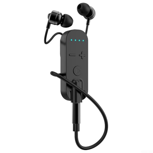 Emiif Tragbare, kabellose Lavalier-Kopfhörer mit fortschrittlicher ANC/ENC-Technologie, mit einer langlebigen Akkulaufzeit von ca. 60 Stunden (schwarzes Headset) von Emiif