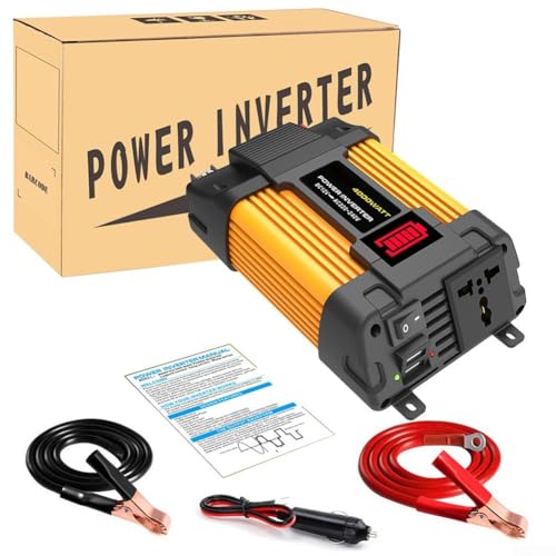 Tragbarer Wechselrichter 12V auf 220V mit Batterieanzeige für sicheres Laden von Emiif