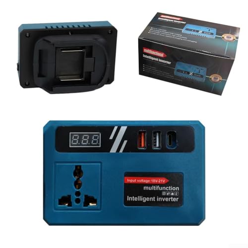 USB-betriebener 220-V-Batterie-Wechselrichter für A32106 und DCB200, zuverlässige Stromüberwachung und Überlastschutzfunktionen (blau) von Emiif