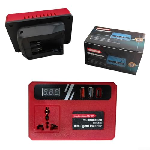 USB-betriebener 220-V-Batterie-Wechselrichter für A32106 und DCB200, zuverlässige Stromüberwachung und Überlastschutzfunktionen (rot) von Emiif