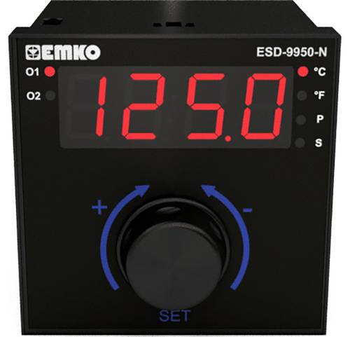 Emko ESD-9950-N.2.20.0.1/02.00/0.0.0.0 Temperaturregler Pt100, S, R, K, J (L x B x H) 110 x 96 x 96m von Emko