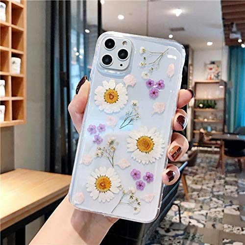 Emlivi Blume kristall Hülle, für iPhone Xr (6,1'') Anti Scratch Transparent Weich Bumper Handyhülle, Stoßfest Silikon Handgefertigte Schutzhülle,für iPhone Xr Case Cover, DREI Weiße und Zwei Violetts von Emlivi