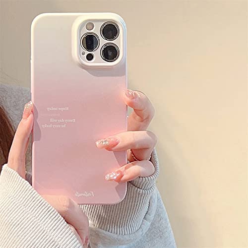Emlivi Handyhülle Hülle iPhone 13 Pro, PC Hardcase Blume Motiv Glänzend Schutzhülle Dünn Matt Leicht Handyhüllen Ultra Dünn Anti-Gelb Bumper Cover Stoßfest Tasche Schale für iPhone 13 Pro-Verlauf Rosa von Emlivi
