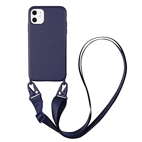 Emlivi Handykette Hülle kompatibel mit iPhone 11 Pro Max Necklace Hülle mit Kordel Handyhülle Nylon Schultergurt zum Umhängen Silikon Schutzhülle mit Band kompatibel mit iPhone 11 Pro Max - Navy blau von Emlivi