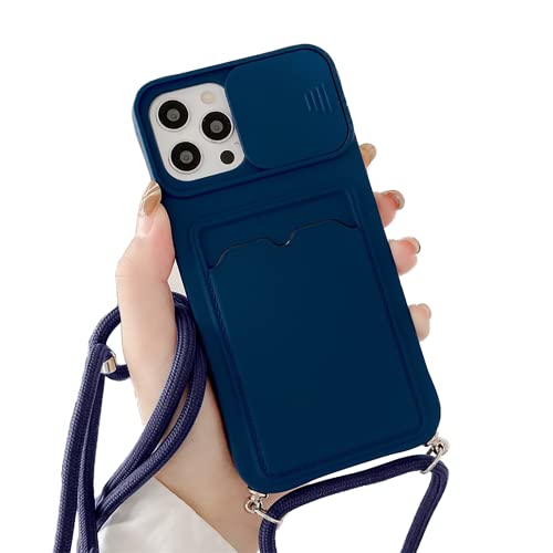 Emlivi Handykette Hülle mit Kartenhalter für iPhone 12 Mini, kameraschutz mit Camera Slider Handyhülle Silikon TPU Cover für zum Umhängen Schutzhülle mit Band Case für iPhone 12 Mini, Blau Emlivi Handykette Hülle mit Kartenhalter für iPhone 12 Mini, kameraschutz mit Camera Slider Handyhülle Silikon TPU Cover für zum Umhängen Schutzhülle mit Band Case für iPhone 12 Mini, Blau von Emlivi