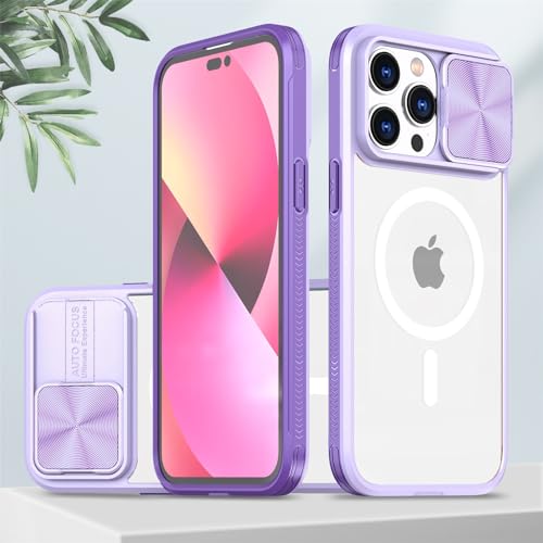 Emlivi Hülle Kameraschutz kompatibel für iPhone 12 Pro Max Stylisch Silikon Schutzhülle mit Camera Slider Schutz Matte Hart Translucent Handyhülle Anti-Scratch Case Cover für iPhone 12 Pro Max-Lila von Emlivi