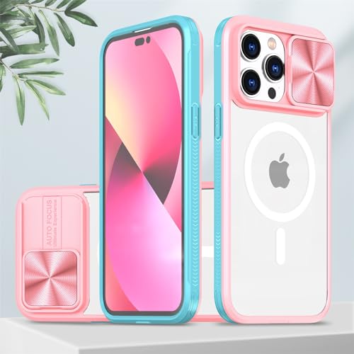 Emlivi Hülle Kameraschutz kompatibel für iPhone 12 Stylisch Silikon Schutzhülle mit Camera Slider Schutz Matte Hart Translucent Handyhülle Anti-Scratch Case Cover für iPhone 12 (6,1''), Rosa von Emlivi