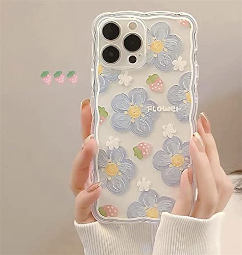 Emlivi Hülle für iPhone 11 Pro Wellen Handyhülle iPhone 11 Pro Blumen Mode Schutzhülle Erdbeere Bumper Cover Kratzfeste Stoßfest Weich Silikon Case für iPhone 11 Pro, Blumen von Emlivi
