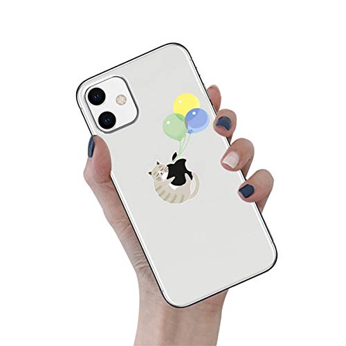 Emlivi Hülle für iPhone 12 Mini: Crystal Clear Silikon Schutzhülle Stoßfest TPU Weich Durchsichtige Silikon Hülle für Apple iPhone 12 Mini (5,4 Zoll) Case Cover, Farbige Katzen von Emlivi