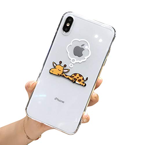 Emlivi Hülle für iPhone 12 Mini: Ultra-dünn Crystal Clear Silikon Schutzhülle Stoßfest TPU Weich Durchsichtige Silikon Hülle für iPhone 12 Mini (5,4 Zoll) Case Cover, Schlafende Giraffe von Emlivi