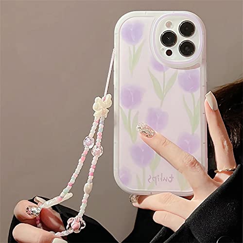 Emlivi Hülle für iPhone 12 Mini mit Perlen Armband Blumen Mode Handyhülle Wellen Schutzhülle Süß Erdbeere Bumper Cover Weich Silikon TPU Case für iPhone 12 Mini, Lila Tulpe Emlivi Hülle für iPhone 12 Mini mit Perlen Armband Blumen Mode Handyhülle Wellen Schutzhülle Süß Erdbeere Bumper Cover Weich Silikon TPU Case für iPhone 12 Mini, Lila Tulpe von Emlivi