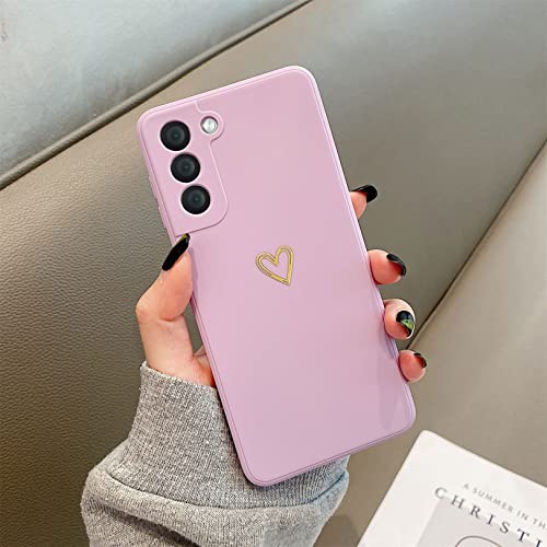 Emlivi Kompatibel mit Samsung Galaxy A71 Handyhülle Mädchen Hülle Gold Liebesherz Weich Silikon TPU Bumper Cover Süßes Gold Love Slim Stoßfest Schutzhülle für Samsung A71 Case, Lila Emlivi Kompatibel mit Samsung Galaxy A71 Handyhülle Mädchen Hülle Gold Liebesherz Weich Silikon TPU Bumper Cover Süßes Gold Love Slim Stoßfest Schutzhülle für Samsung A71 Case, Lila von Emlivi