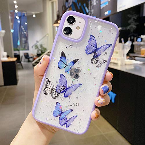 Emlivi für iPhone Xr Handyhülle Transparent Hülle Lila Schmetterling Silikon Schutzhülle Klar Rückschale Butterfly TPU Case Cover Schutz Tasche Schale für iPhone Xr, Lila Schmetterling Emlivi für iPhone Xr Handyhülle Transparent Hülle Lila Schmetterling Silikon Schutzhülle Klar Rückschale Butterfly TPU Case Cover Schutz Tasche Schale für iPhone Xr, Lila Schmetterling von Emlivi