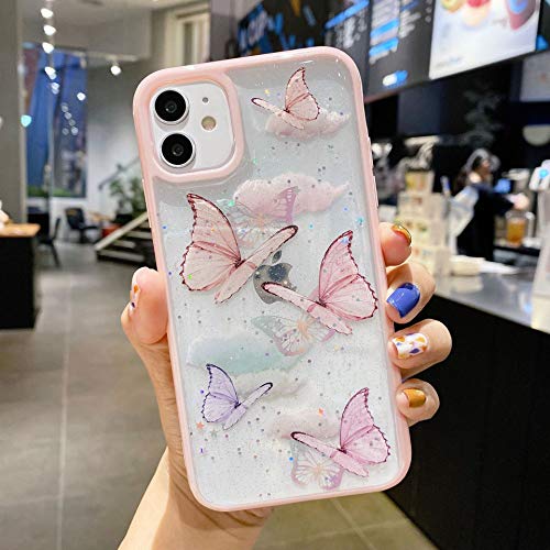 Emlivi für iPhone Xr Handyhülle Transparent Hülle Lila Schmetterling Silikon Schutzhülle Klar Rückschale Butterfly TPU Case Cover Schutz Tasche Schale für iPhone Xr, Rosa Schmetterling Emlivi für iPhone Xr Handyhülle Transparent Hülle Lila Schmetterling Silikon Schutzhülle Klar Rückschale Butterfly TPU Case Cover Schutz Tasche Schale für iPhone Xr, Rosa Schmetterling von Emlivi