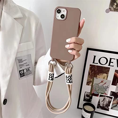 Emlivi iPhone 12 Handykette Hülle Armband Handyhülle Nylon Schultergurt Weich Silikon TPU Cover mit Kordel zum Umhängen Schutzhülle mit Stylische Band Case für iPhone 12, Milchtee Emlivi iPhone 12 Handykette Hülle Armband Handyhülle Nylon Schultergurt Weich Silikon TPU Cover mit Kordel zum Umhängen Schutzhülle mit Stylische Band Case für iPhone 12, Milchtee von Emlivi