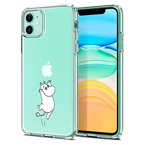 iPhone X Hülle Blumen Flexibele Schuzthülle Crystal Clear Silikon TPU Stoßfeste Ultra-dünn Handyhülle Hülle Transparent Mädchen Case Cover Kompatibel mit Apple iPhone XS (5,8"), 2Weißes Nilpferd von Emlivi
