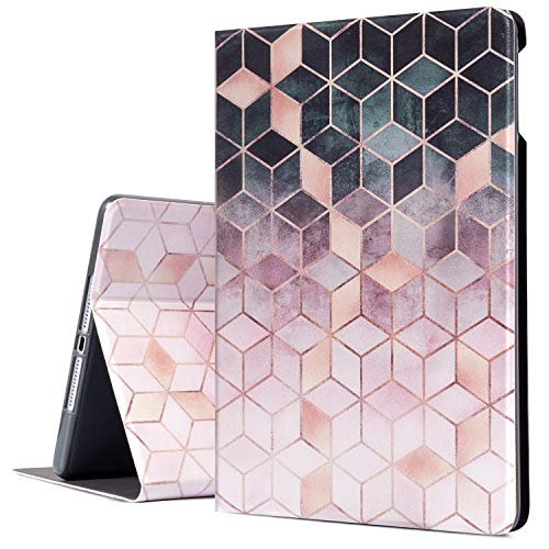 iPad Air/Air 2 Hülle, Emogins iPad 9,7 Zoll Hülle Schutzhülle für Apple iPad 6. / 5. Generation, Smart Case mit verstellbarem Multi-Winkel-Ständer, automatische Wake/Sleep-Funktion (Schwarz/Rosa) von Emogins