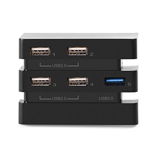 5 Port USB Hub, ABS 2.0 & 3.0 Expansion Hub Controller Adapter Hochgeschwindigkeits-5-Port USB-Hub für Pro-Spielekonsole von Emoshayoga