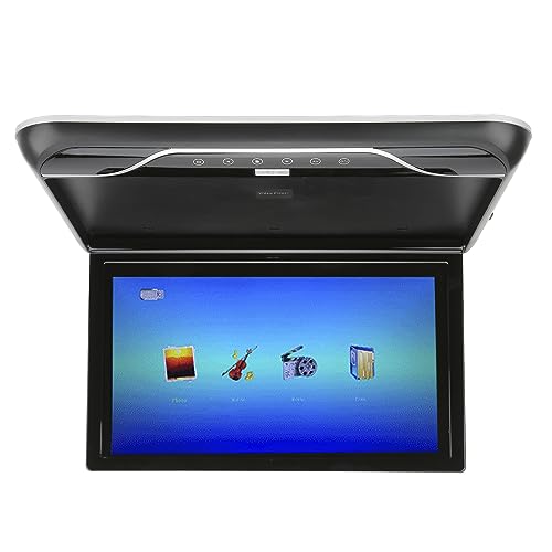 Emoshayoga Auto-Deckenmonitor, 19-Zoll-USB-HDMI-kompatibler LCD-Bildschirm, Overhead-Multimedia-Player, 160°-Öffnung, Touch-Steuerung für 12 V 24 V Wohnmobile, Wohnwagen(Schwarz) von Emoshayoga