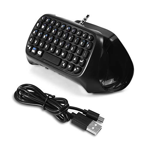Emoshayoga Kabellose Tastatur, Bluetooth Controller Tastatur für PS4 kabellose Mini Gaming Tastatur Schwarze kabellose mechanische Gaming-Tastatur aus ABS von Emoshayoga