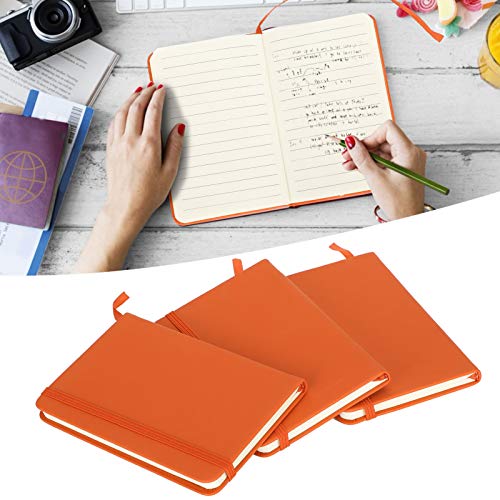 Notebook 3Pcs Strap Notebook Kompakte Größe Office Notizen zum Schreiben von Tagebuch(orange) von Emoshayoga