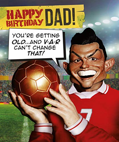 Emotional Rescue Geburtstagskarte für Papa, lustig, Cristiano Ronaldo Geburtstagskarte für Papa, Design, 154 x 184 Multi ZRLW9549 von Emotional Rescue