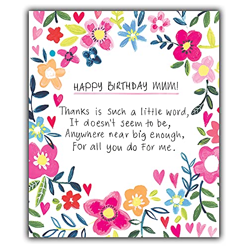 Geburtstagskarte für Mütter, Gedicht des Dankes, Papiersalat. von Emotional Rescue