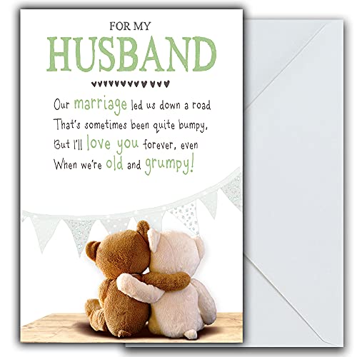 Grumpy Greetings Cards Husband Birthday Card, Birthday Card for Husband, Old and Grumpy Husband Birthday Card, Husband Greetings Card, Snuggly Bumpkins 165 x 240mm von Emotional Rescue