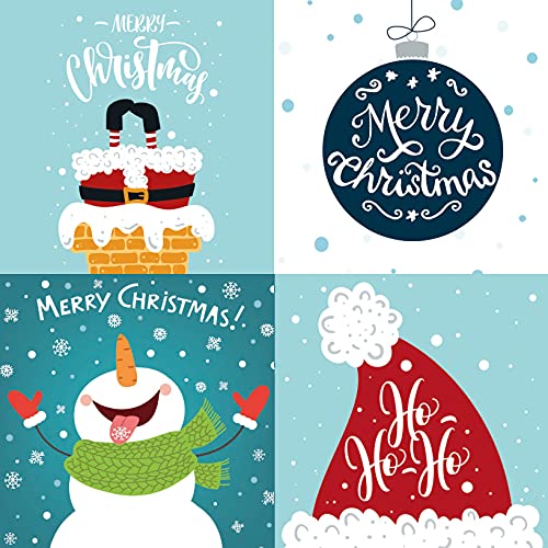 Weihnachtskarten Multipack, 12 Multipack Weihnachtskarten, 4 verschiedene Designs, 12 Stück Multipack Weihnachtskarten, lustige und bunte Multipack Weihnachtskarten von Emotional Rescue