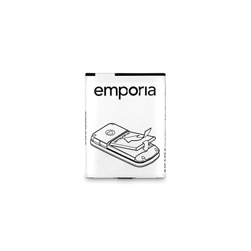 Emporia AK_V34 Ersatzakku, Kompatibel mit EmporiaGLAM & EmporiaCOMFORT, Langlebig, Zuverlässig, Hochwertig, 1020mAh, Weiß/Schwarz von Emporia