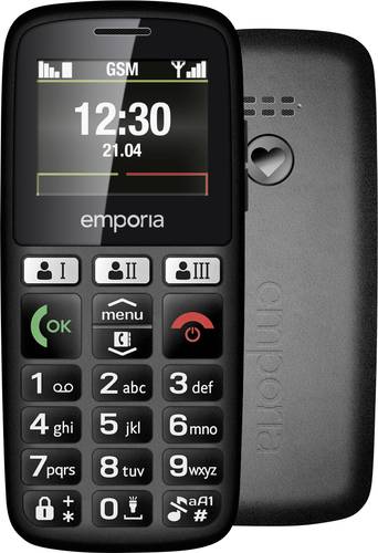 Emporia HAPPY 2G Senioren-Smartphone 32 MB 3.4cm (1.33 Zoll) Schwarz Hersteller eigenes Single-SIM von Emporia