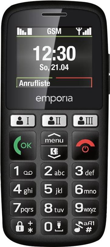 Emporia HAPPY 70 g Schwarz Einsteigertelefon (E30_001) von Emporia