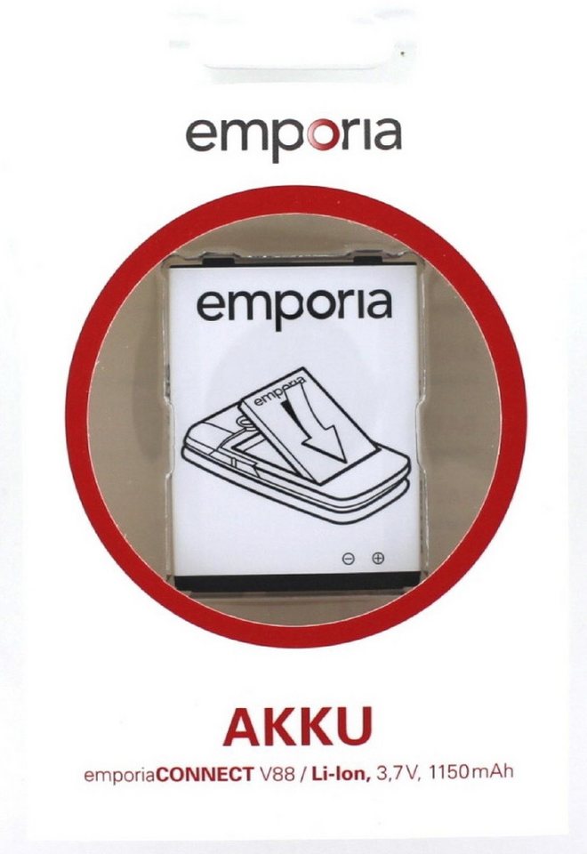 Emporia Akku für Emporia AK-V88 Li-Ion 3,7 Volt 1150 mAh schwarz Handy-Akku 1150 mAh (3.7 V) von Emporia